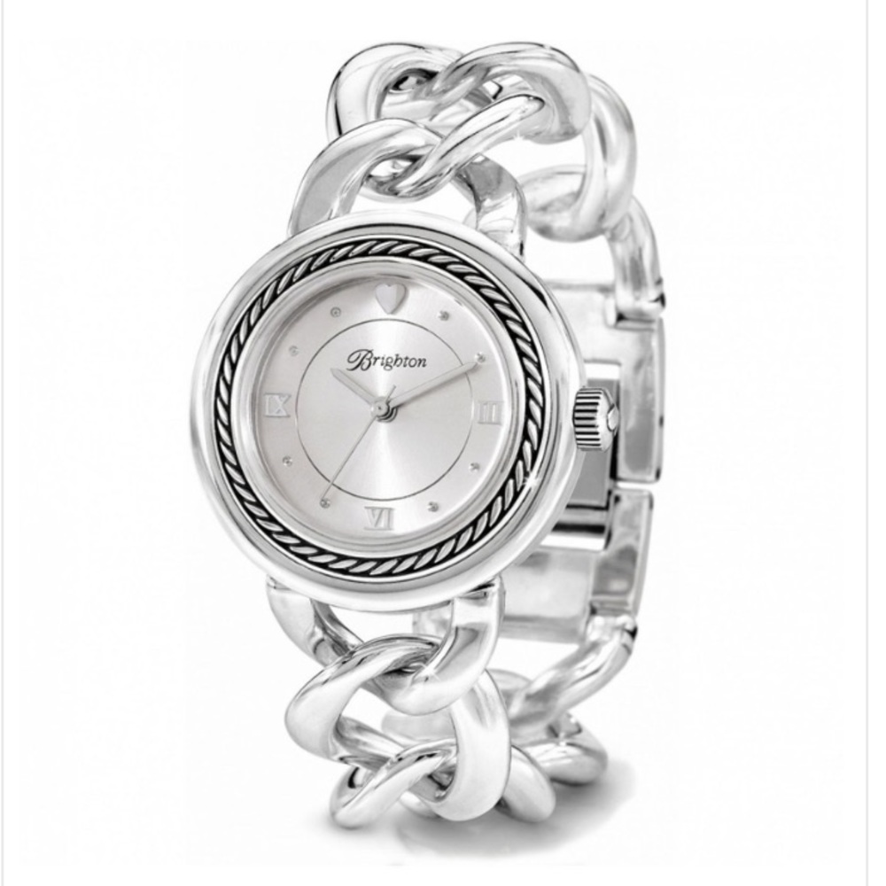 BRIGHTON Modena Silver Chain Link Bracelet Watch NIB! - Picture 4 of 5